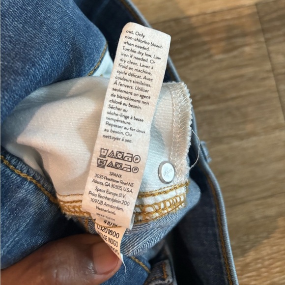 Vintage Spanx Jeans Wide Leg Indigo Blue Pull On High Rise 70s Flare Y2K - Picture 5 of 7